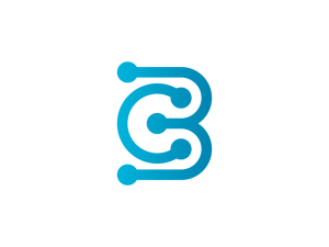 Buchstabe Cb- oder Bc-Technologie-Logo