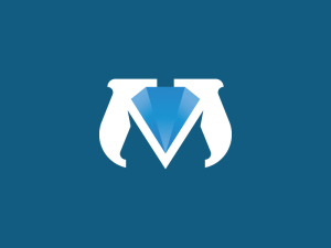 Buchstabe M oder V-Diamant-Logo