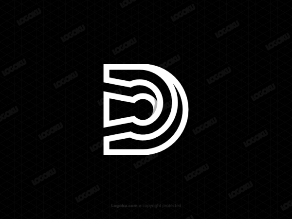 Schlüsselloch-Logo mit Buchstabe D
