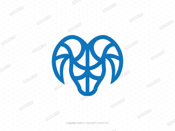 Logotipo De Cabeza De Cabra Logotipo De Cabra Salvaje Azul