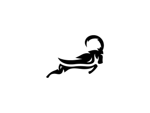 Logotipo Del Gran Carnero Logotipo De La Cabra Salvaje Negra