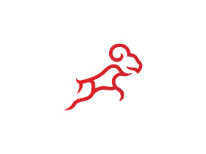 Rotes Ram-Ziegen-Logo