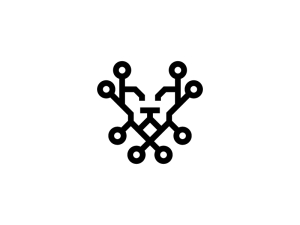 Cooles Cyber-Löwen-Logo