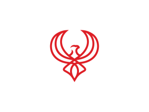 Logotipo Del Fénix Ascendente Rojo