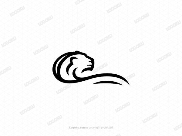 Black Stylized Lion Logo