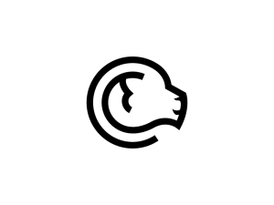 Logotipo De León De Cabeza Negra