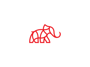 Logotipo De Elefante Rojo