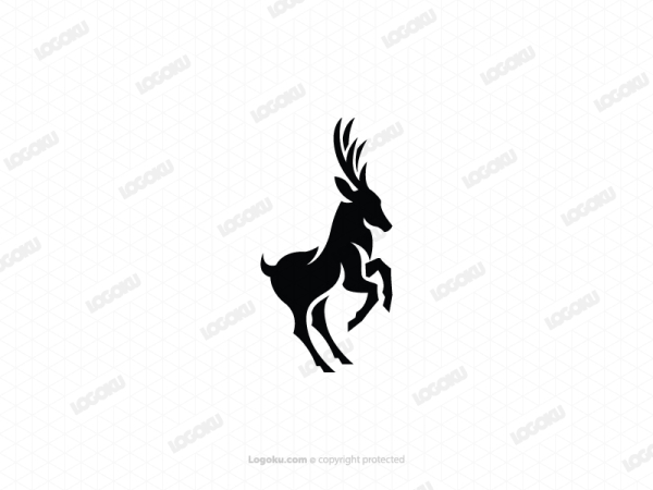 Black Happy Deer Logo