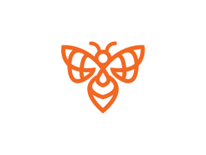 Orangefarbenes Honigbienen-Logo