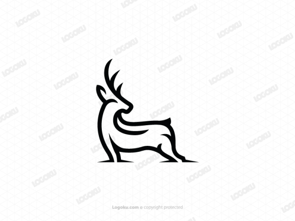Logotipo Estilizado De Ciervo Negro