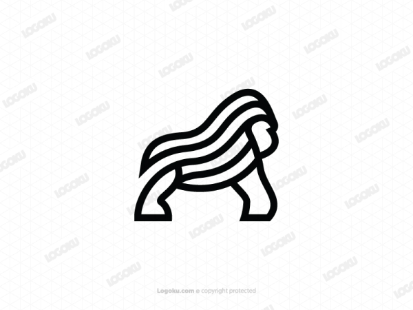 Logo Simple Du Gorille Noir