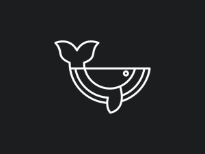 Line Art Whale Logo