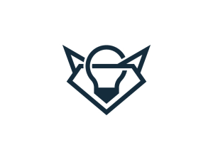 Simple Fox Light Bulb Logo