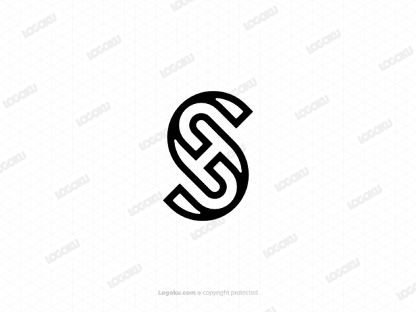 Letra Sh Inicial Hs Monograma Logo