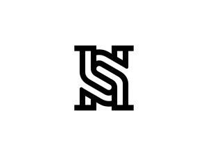 Lettre Initiale Sh Logo De Typographie Hs