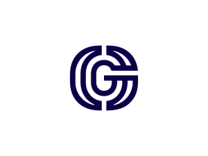 حرف G شعار متعدد الخطوط