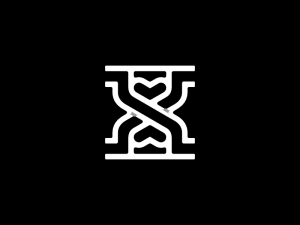 Buchstabe X Sanduhr-Logo