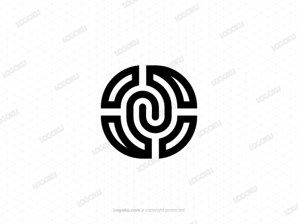 Letra Cn Nc Espiral Logo