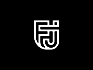Letra Fj Inicial Logotipo Jf