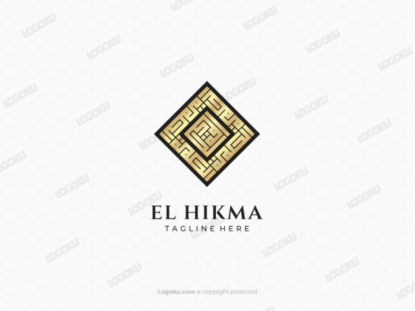 Logotipo De Caligrafía Cuadrada El Hikma Kufi