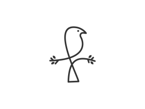 Arte Lineal Del Logotipo Del Pájaro