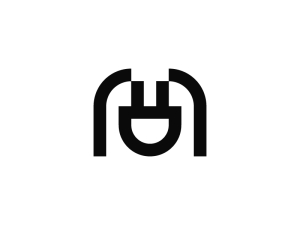Logotipo Minimalista Del Enchufe De La Letra M