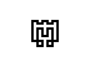 M Letter Sparta Head Logo
