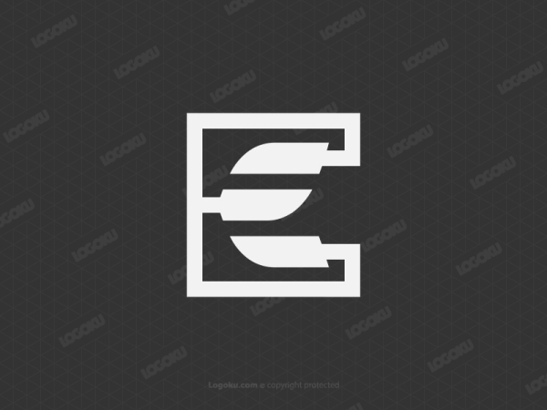 Buchstabe E-Messer-Logo