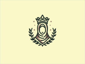 Frau, Krone, Blatt, Hijab, Logo