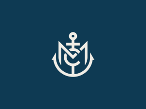 Cm Mc-Buchstabe-Anker-Logo