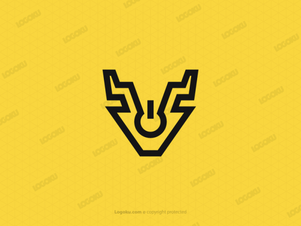 Buchstabe V-Logo für elektrische Energie