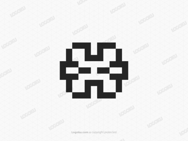 Buchstabe H-Pixel-Logo