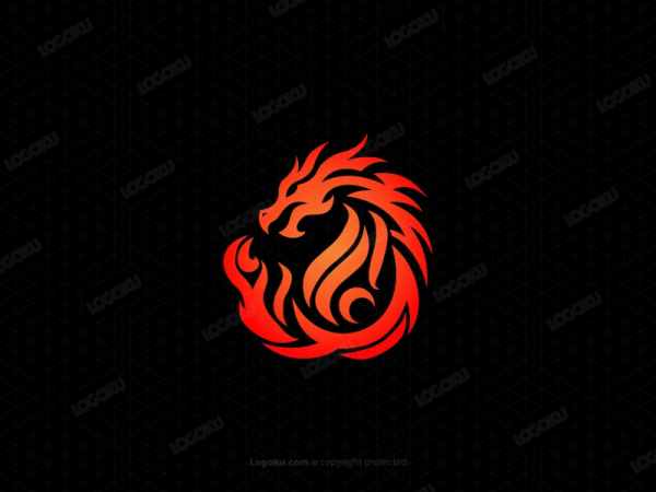 Logotipo Del Dragón De Fuego