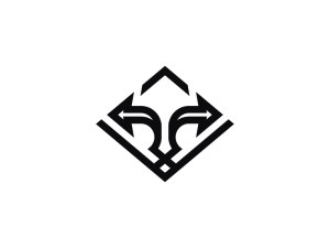Logo De Flèche De Lion Géométrique
