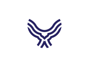 Logotipo De Búho Abstracto Azul