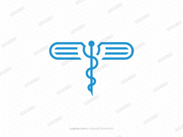 Blue Rod Of Asclepius Logo
