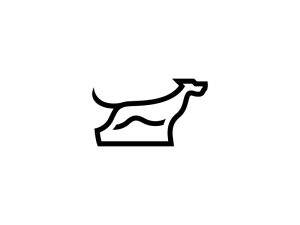 Logotipo De Perro Negro De Líneas