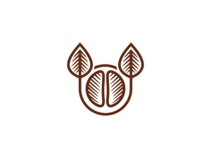 Logo De Café Aux Grains D'arbre