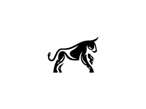 Logotipo De Toro Negro Valiente