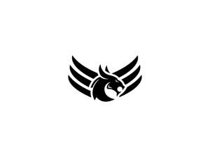 Logotipo De Cabeza De Dragón Negro