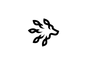 Logotipo De Cabeza De Lobo Negro