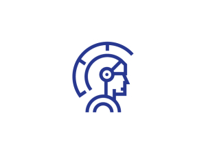 Blue Futuristic Spartan Logo