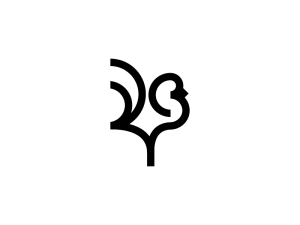 شعار الديك الأسود البسيط