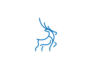 Logo De Ciervo Azul De Líneas