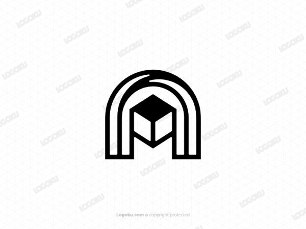Lettre Un Logo Cube