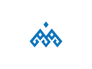 Logotipo Moderno De Montaña Azul
