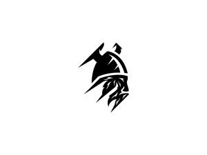 Logotipo Vikingo Barbudo Negro