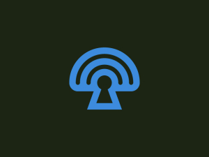 Wifi-Schlüsselloch-T-Letter-Logo