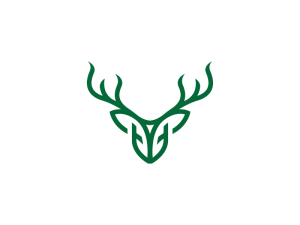 Logotipo De Cabeza De Ciervo Verde