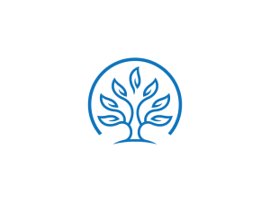 Logotipo Del árbol Azul